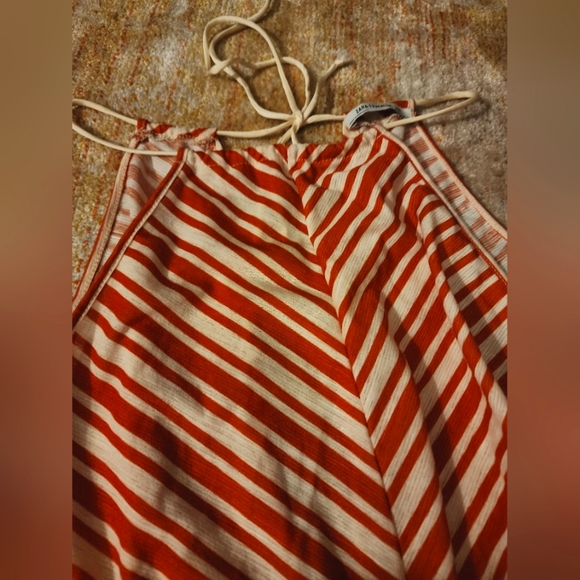 Zara Trafaluc Collection Striped Midi Asymmetrical String Halter Dress - Picture 3 of 10